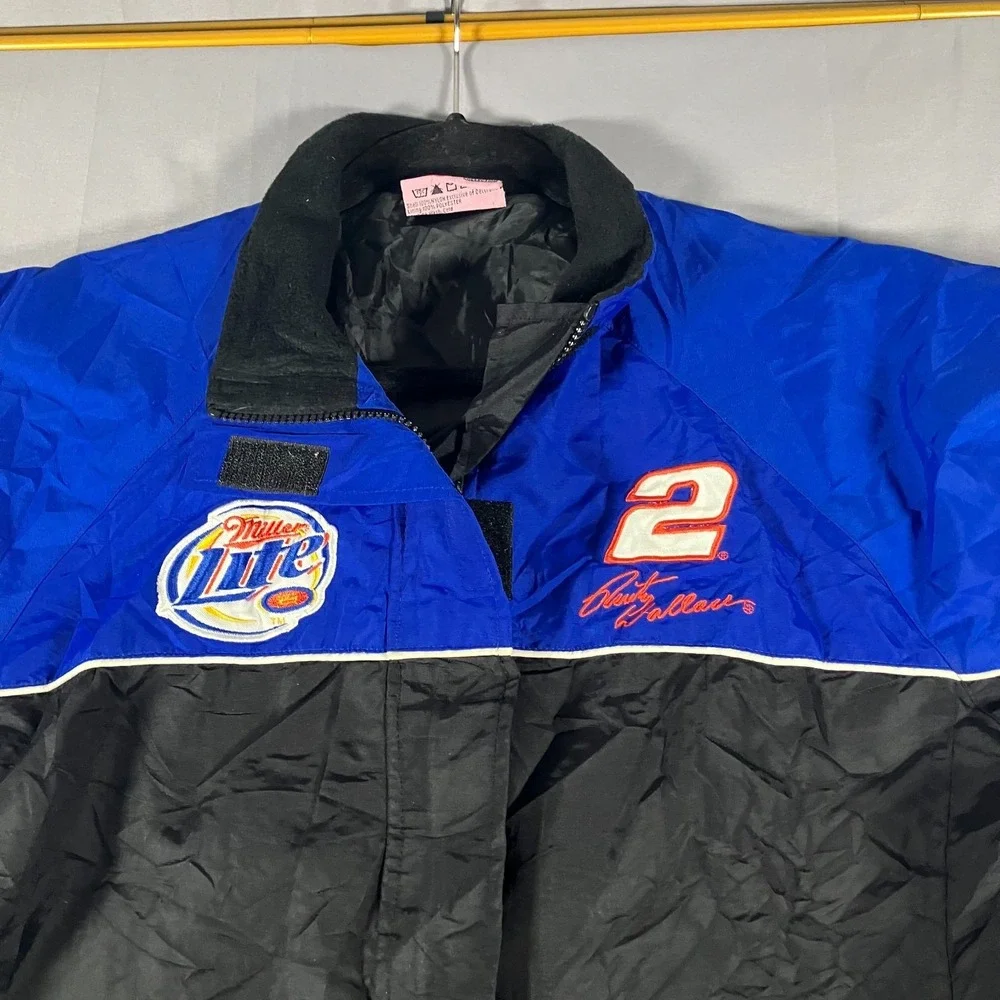 Winners Circle NASCAR Jacket Women's Extra Large Blue Black Racing‎ Embroidered